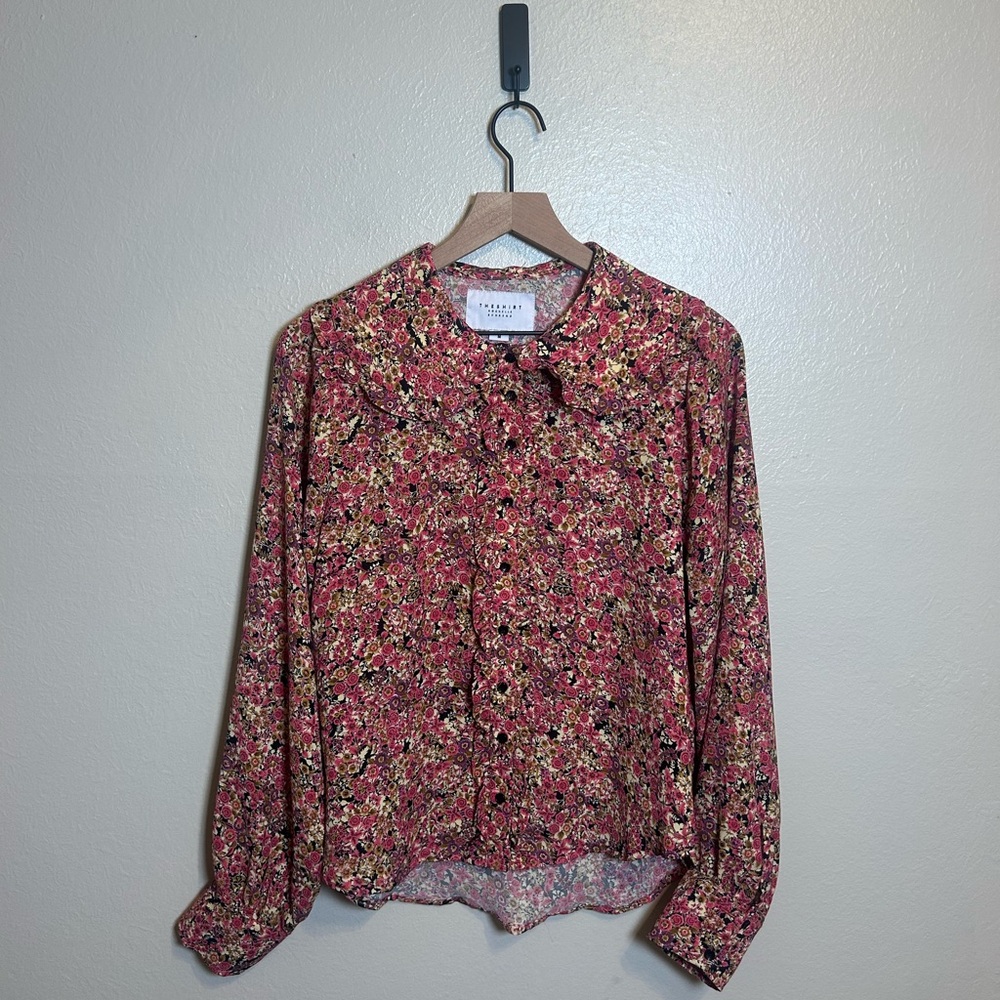 The Shirt By Rochelle Behrens Floral‎ Button Down Peter Pan Collar